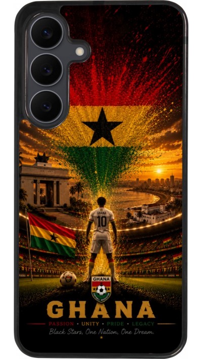 Coque Samsung Galaxy S25 FE - Silicone rigide noir Football Ghana splash 2026
