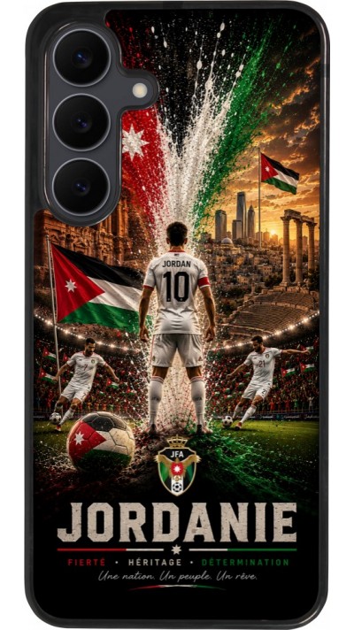Coque Samsung Galaxy S25 FE - Silicone rigide noir Football Jordanie splash 2026
