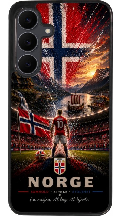 Coque Samsung Galaxy S25 FE - Silicone rigide noir Football Norvège splash 2026
