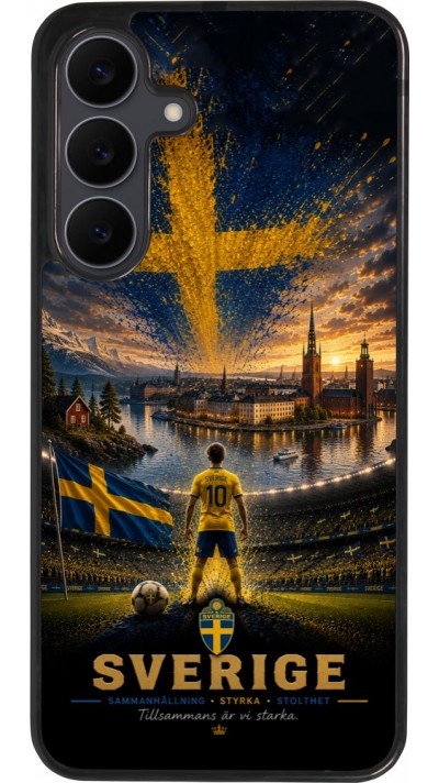 Coque Samsung Galaxy S25 FE - Silicone rigide noir Football Suède splash 2026