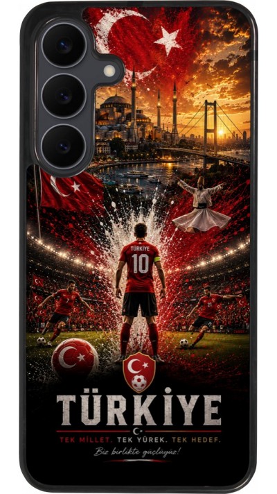 Coque Samsung Galaxy S25 FE - Silicone rigide noir Football Turquie splash 2026