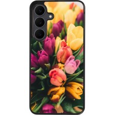 Samsung Galaxy S25 FE Case Hülle - Silikon schwarz Bouquet of tulips Spring 2026