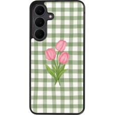 Samsung Galaxy S25 FE Case Hülle - Silikon schwarz Green vichy tulips Spring 2026