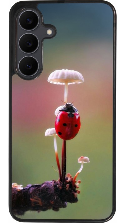 Coque Samsung Galaxy S25 FE - Silicone rigide noir Ladybird on a mushroom Spring 2026