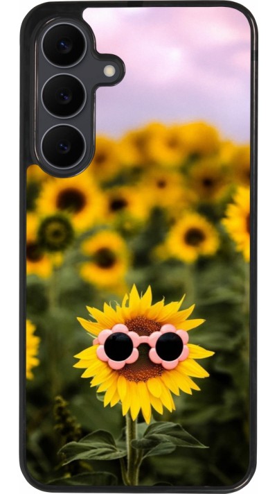 Coque Samsung Galaxy S25 FE - Silicone rigide noir Sunflower with glasses Spring 2026