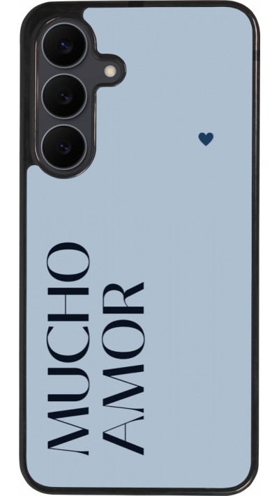 Samsung Galaxy S25 FE Case Hülle - Silikon schwarz Valentine 2024 mucho amor azul