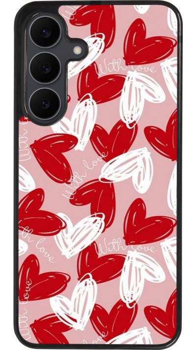 Coque Samsung Galaxy S25 FE - Silicone rigide noir Valentine 2024 with love heart