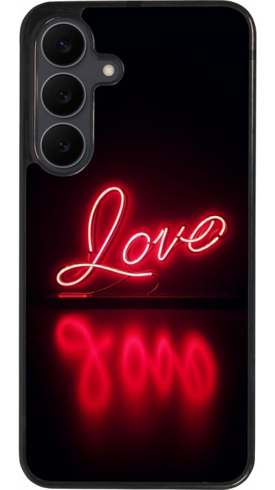 Coque Samsung Galaxy S25 FE - Silicone rigide noir Valentine 2025 Neon Love