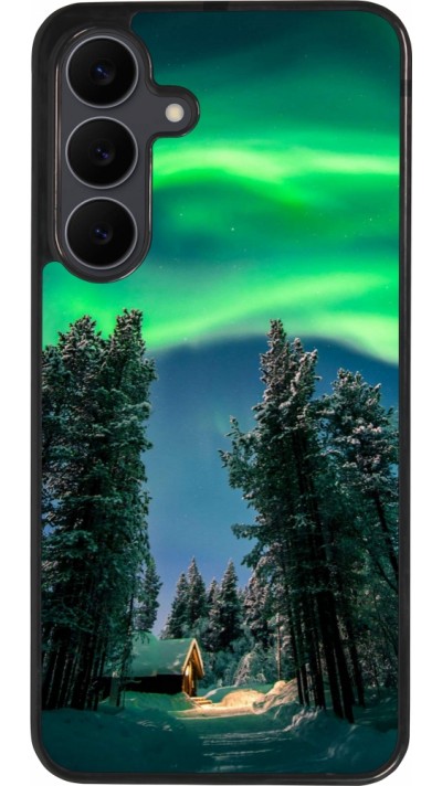 Coque Samsung Galaxy S25 FE - Silicone rigide noir Winter 22 Northern Lights