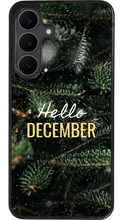 Coque Samsung Galaxy S25 FE - Silicone rigide noir Winter 25 Winter hello december