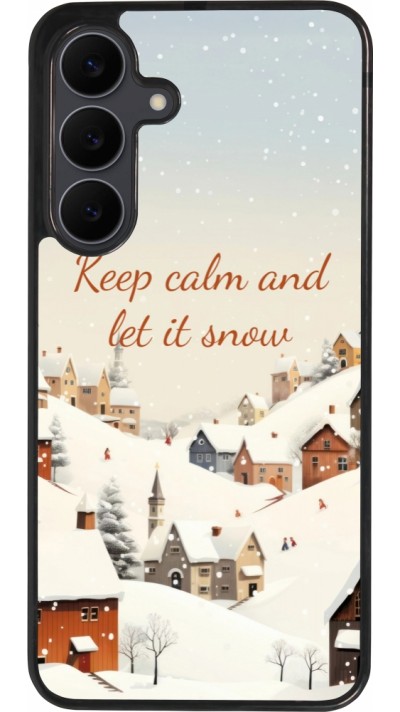 Coque Samsung Galaxy S25 FE - Silicone rigide noir Winter 25 Winter Keep calm and let it snow