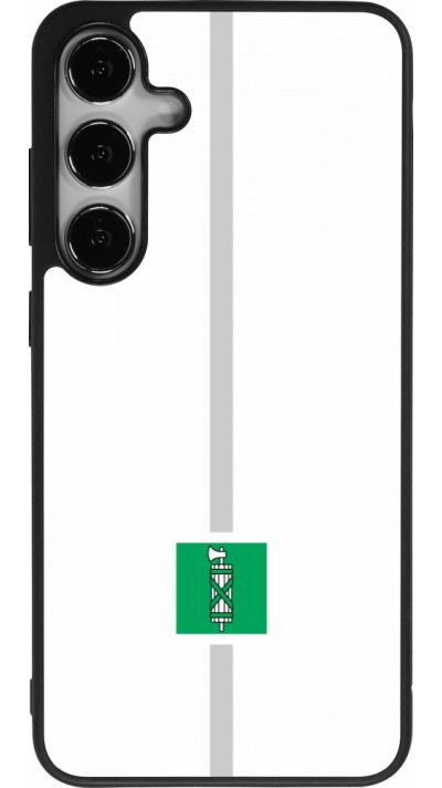 Coque Samsung Galaxy S25+ - Silicone rigide noir Canton SG blanc