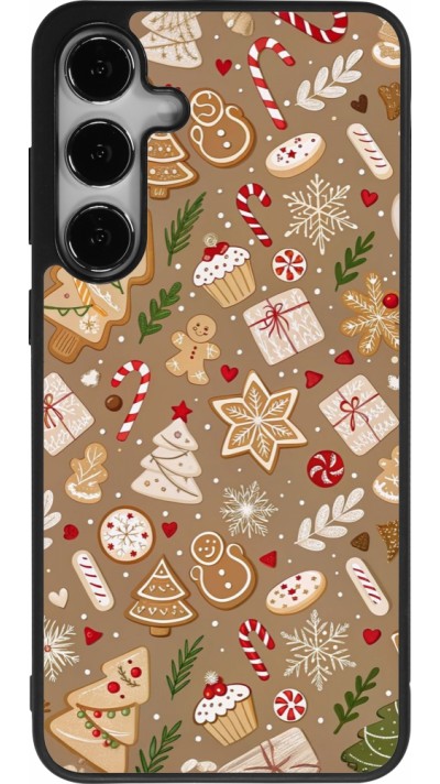Samsung Galaxy S25+ Case Hülle - Silikon schwarz Christmas 25 Pattern Ginger Cookie