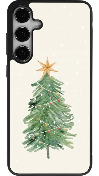 Samsung Galaxy S25+ Case Hülle - Silikon schwarz Christmas 25 Sketch Tree