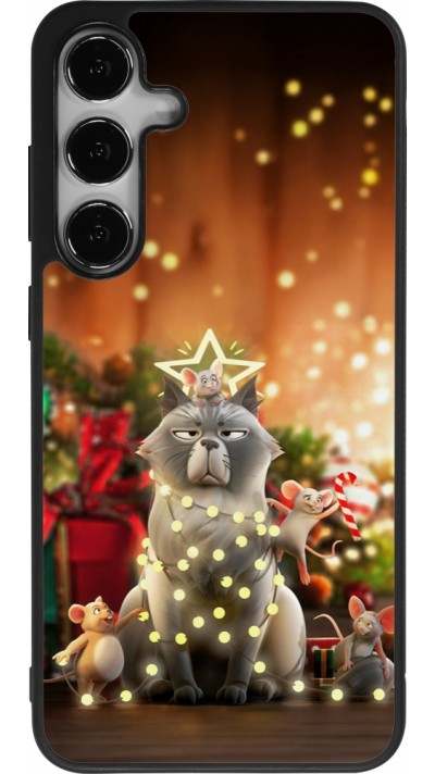 Samsung Galaxy S25+ Case Hülle - Silikon schwarz Christmas 25 Xmas Cat