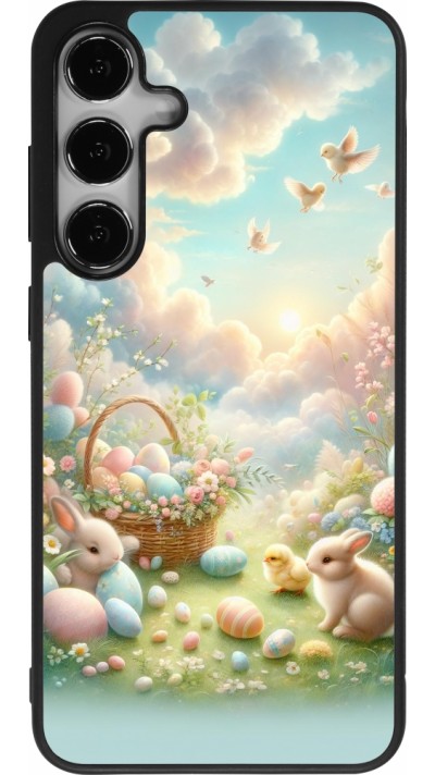 Coque Samsung Galaxy S25+ - Silicone rigide noir Easter 2025 Pastel Pâques
