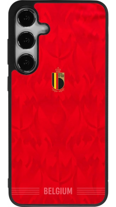 Coque Samsung Galaxy S25+ - Silicone rigide noir Maillot de football Belgique 2026 personnalisable