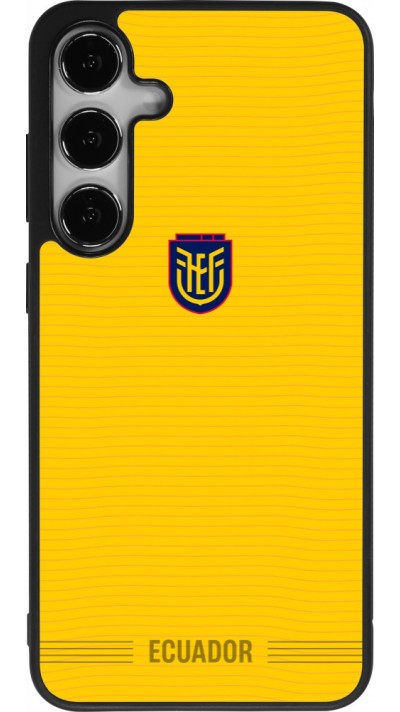 Coque Samsung Galaxy S25+ - Silicone rigide noir Maillot de football Équateur 2026 personnalisable