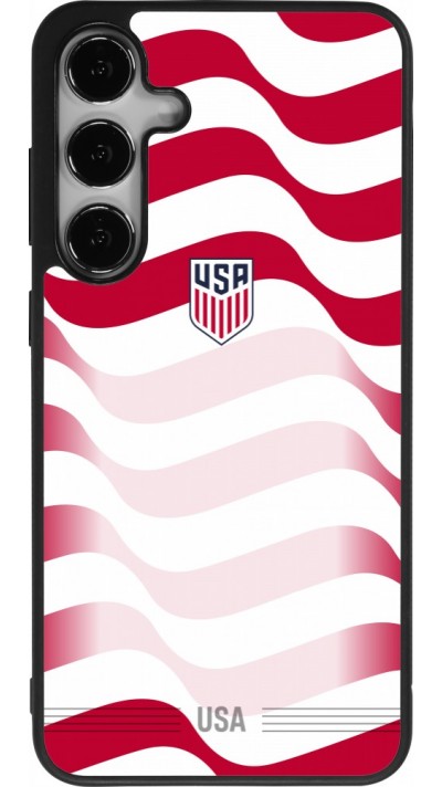 Coque Samsung Galaxy S25+ - Silicone rigide noir Maillot de football États-Unis 2026 personnalisable