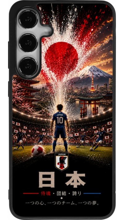 Coque Samsung Galaxy S25+ - Silicone rigide noir Football Japon splash 2026