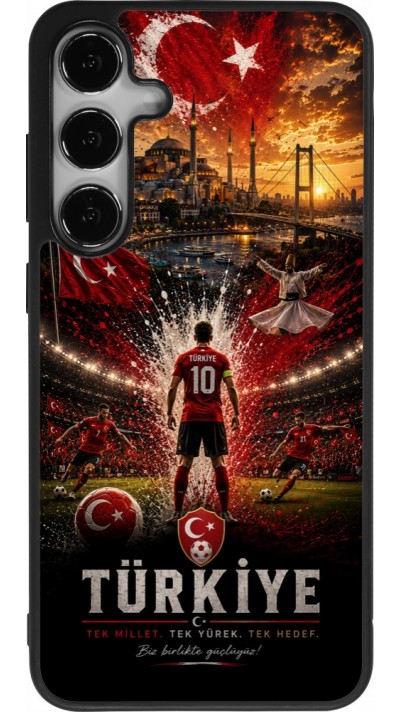 Coque Samsung Galaxy S25+ - Silicone rigide noir Football Turquie splash 2026