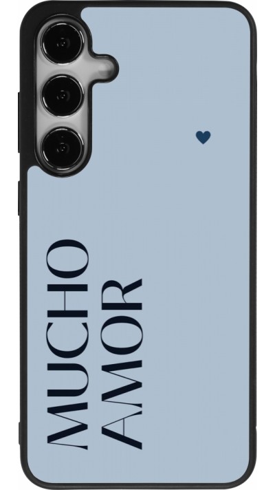 Samsung Galaxy S25+ Case Hülle - Silikon schwarz Valentine 2024 mucho amor azul