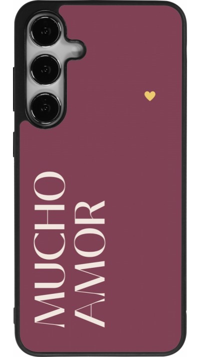 Samsung Galaxy S25+ Case Hülle - Silikon schwarz Valentine 2024 mucho amor rosado