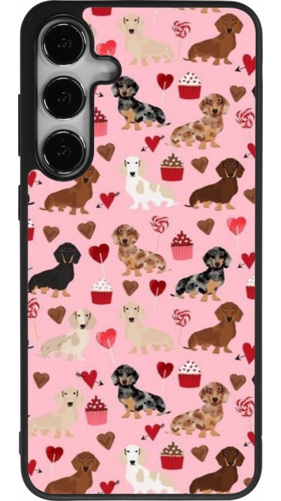 Samsung Galaxy S25+ Case Hülle - Silikon schwarz Valentine 2024 puppy love