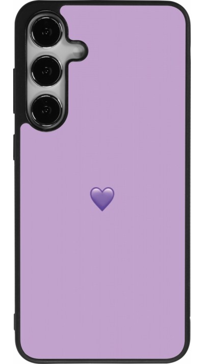 Samsung Galaxy S25+ Case Hülle - Silikon schwarz Valentine 2023 purpule single heart