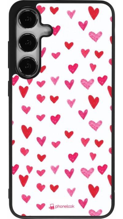 Samsung Galaxy S25+ Case Hülle - Silikon schwarz Valentine 2022 Many pink hearts