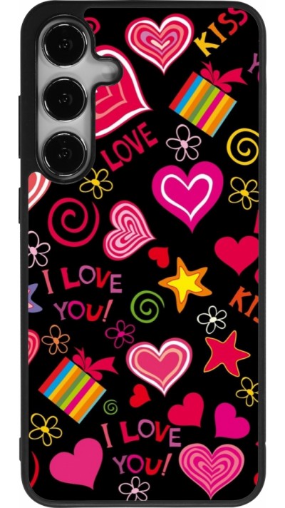 Samsung Galaxy S25+ Case Hülle - Silikon schwarz Valentine 2023 love symbols