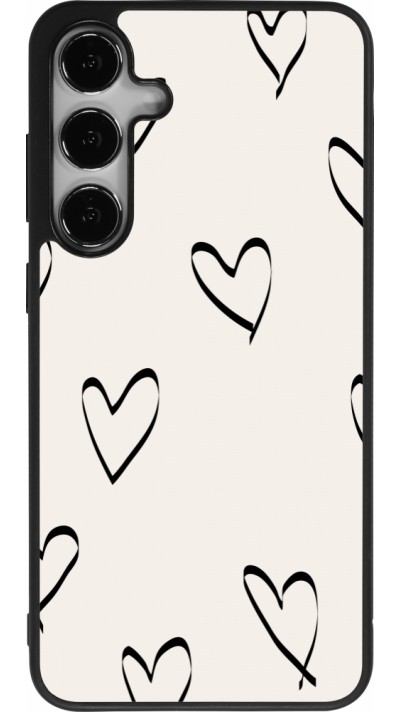 Samsung Galaxy S25+ Case Hülle - Silikon schwarz Valentine 2023 minimalist hearts