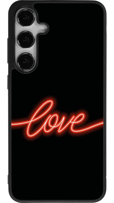 Samsung Galaxy S25+ Case Hülle - Silikon schwarz Valentine 2023 neon love