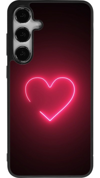 Samsung Galaxy S25+ Case Hülle - Silikon schwarz Valentine 2023 single neon heart
