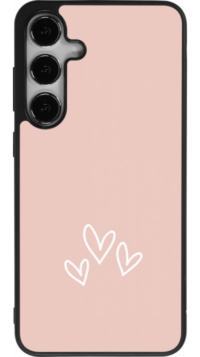 Samsung Galaxy S25+ Case Hülle - Silikon schwarz Valentine 2023 three minimalist hearts