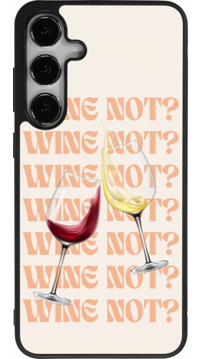 Coque Samsung Galaxy S25+ - Silicone rigide noir Wine not