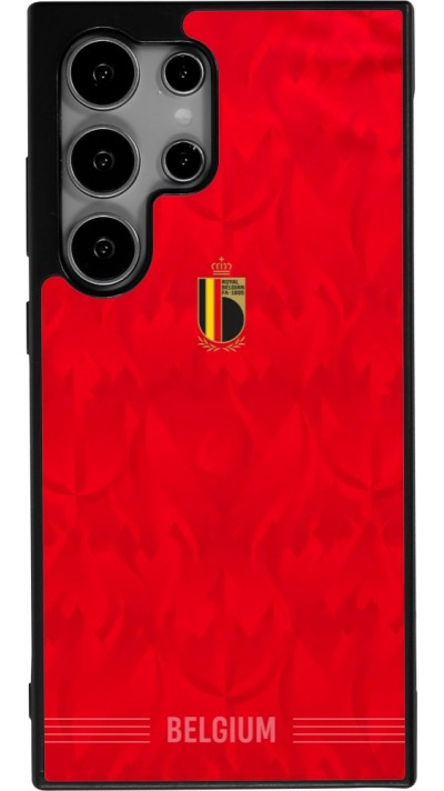 Coque Samsung Galaxy S25 Ultra - Silicone rigide noir Maillot de football Belgique 2026 personnalisable