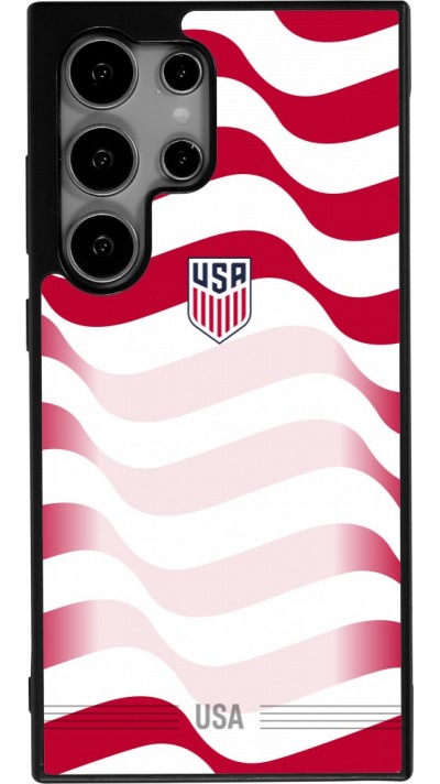 Coque Samsung Galaxy S25 Ultra - Silicone rigide noir Maillot de football États-Unis 2026 personnalisable