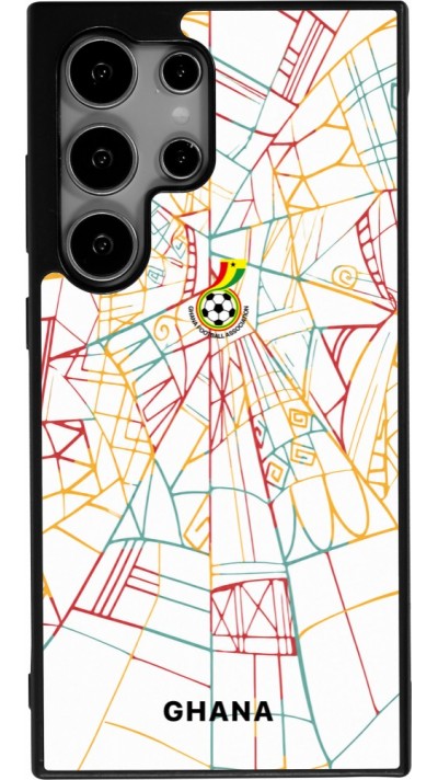 Coque Samsung Galaxy S25 Ultra - Silicone rigide noir Maillot de football Ghana 2026 personnalisable