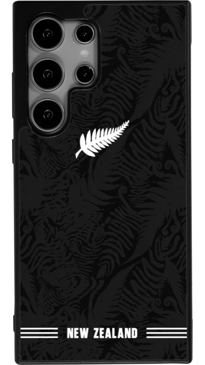 Coque Samsung Galaxy S25 Ultra - Silicone rigide noir Maillot de football Nouvelle-Zélande 2026 personnalisable