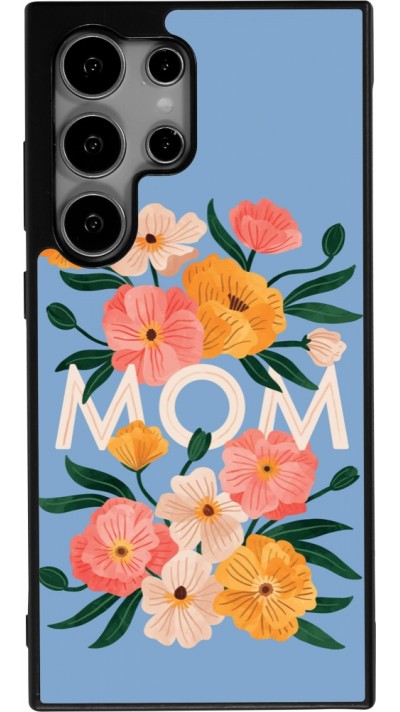 Coque Samsung Galaxy S25 Ultra - Silicone rigide noir Mom 2026 Flowers