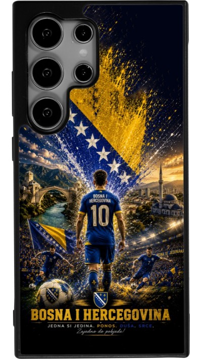 Coque Samsung Galaxy S25 Ultra - Silicone rigide noir Football Bosnie-Herzégovine splash 2026
