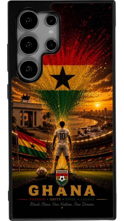 Coque Samsung Galaxy S25 Ultra - Silicone rigide noir Football Ghana splash 2026