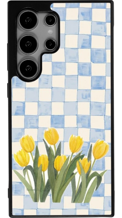 Samsung Galaxy S25 Ultra Case Hülle - Silikon schwarz Blue vichy tulips Spring 2026