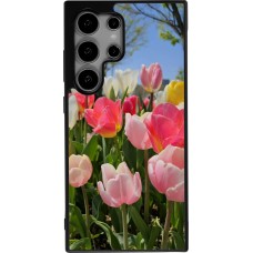 Coque Samsung Galaxy S25 Ultra - Silicone rigide noir Tulips Spring 2026
