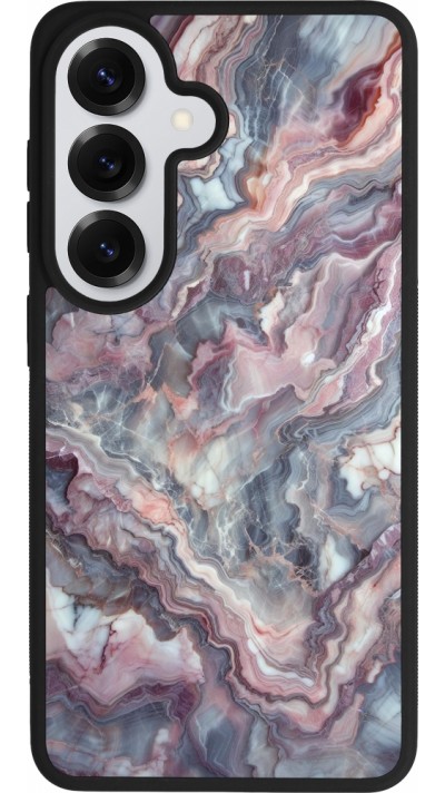 Samsung Galaxy S26 Case Hülle - Silikon schwarz Violetter silberner Marmor