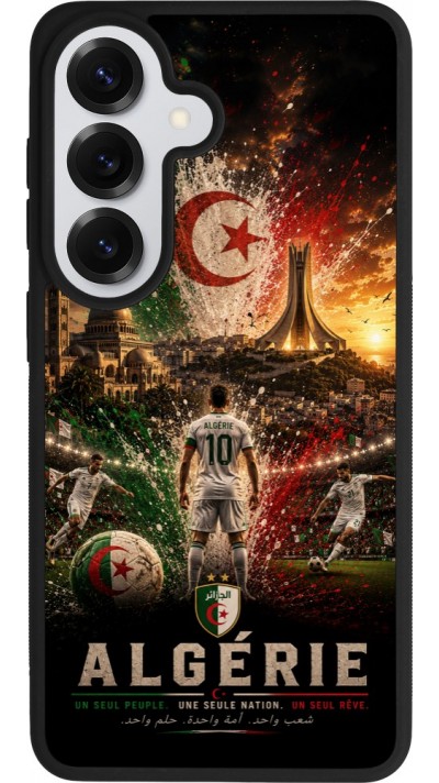 Coque Samsung Galaxy S26 - Silicone rigide noir Football Algérie splash 2026