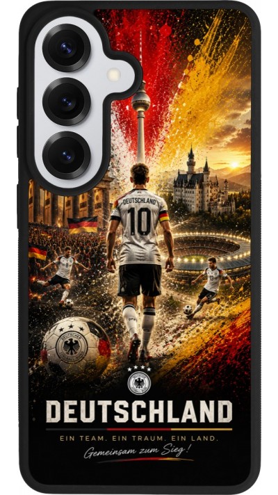 Coque Samsung Galaxy S26 - Silicone rigide noir Football Allemagne splash 2026