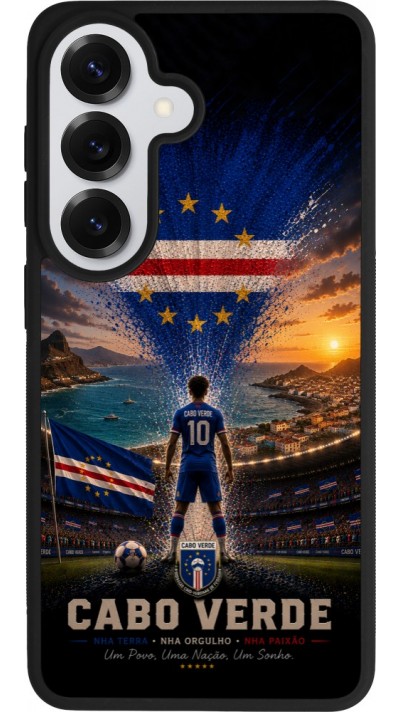 Coque Samsung Galaxy S26 - Silicone rigide noir Football Cap-Vert splash 2026