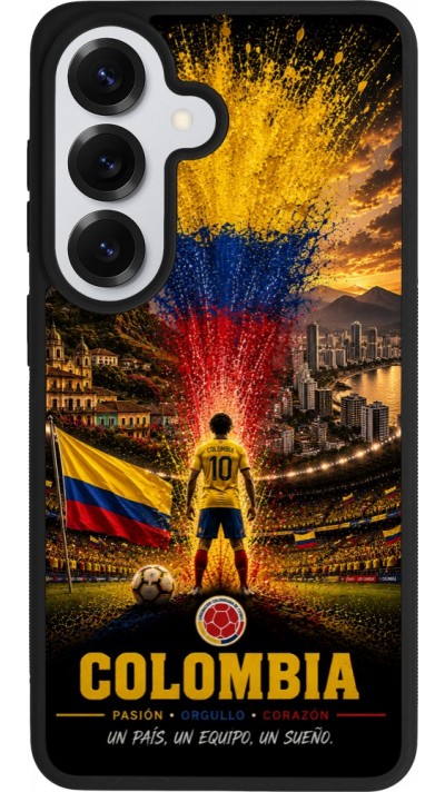 Coque Samsung Galaxy S26 - Silicone rigide noir Football Colombie splash 2026